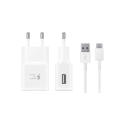 Samsung EP-TA20EWEUGWW - Complete Mains Charger - 2A Fast Charge Adapter & Micro USB Cable - White (Original Packaging)