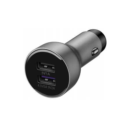 Huawei AP38 - Complete Car Charger - 2 USB Port Fast Charge Adapter & USB-C Cable - Gray (Original Packaging)