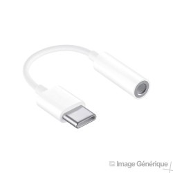 USB Type-C Adapter (9mm Long Tip) to 3.5mm Jack - White (Bulk)