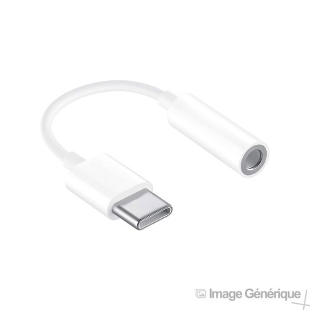 USB Type-C Adapter (9mm Long Tip) to 3.5mm Jack - White (Bulk)