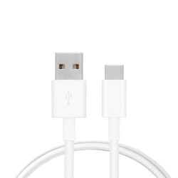 USB Type C Data Cable - 1m, 8mm long tip - White (Bulk)