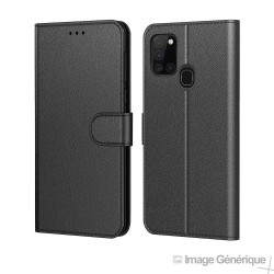Faux Leather Flip Case for Samsung Galaxy A21S - Black
