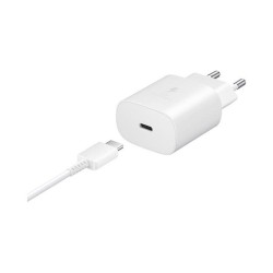 Samsung EP-TA800XBEGWW - Mains Charger, 25W USB Type C Fast Charge Adapter & USB Type C Cable - White (Original Packaging)