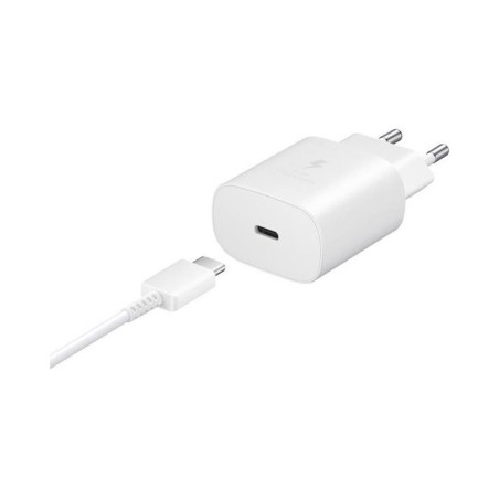 Samsung EP-TA800XBEGWW - Mains Charger, 25W USB Type C Fast Charge Adapter & USB Type C Cable - White (Original Packaging)