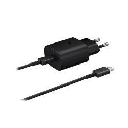 Samsung EP-TA800XBEGWW - Mains Charger, 25W USB Type C Fast Charge Adapter & USB Type C Cable - Black (Original Packaging)
