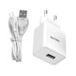 Konrow KK12AATC – Komplettes Netzladegerät (12-W-USB-Adapter und abnehmbares USB-Typ-C-Kabel, 1 m), Weiß (kompatibel, Blister)
