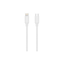 Konrow KCCTLNPDW1 - USB Lightning to Type C Cable (1m, Nylon, White) - Original Packaging