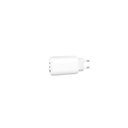 Konrow KC65ACCW - Adattatore di alimentazione a 3 porte (1 porta di tipo A e 2 porte di tipo C) Ricarica rapida da 65 W, bianco 