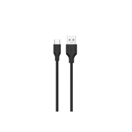 Konrow KCATCNB1 - USB Type A to Type C cable - 1m - Nylon - Black (Blister)
