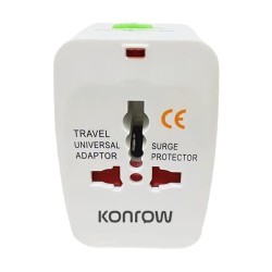 Konrow 931 - Universal Adapter (EU / US / UK / AU, White) - Original Packaging