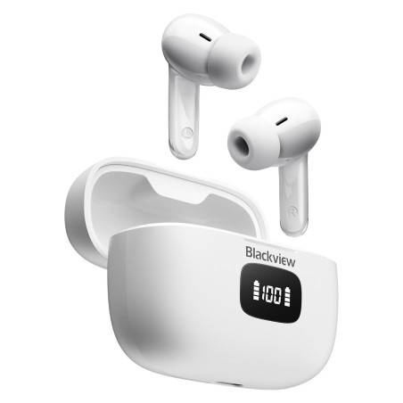 Blackview Airbuds 8 (Display Screen - Bluetooth 5.3) White