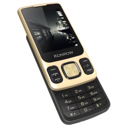 Konrow Slider - Sliding Phone - 2.4'' Screen - Dual Sim - Gold