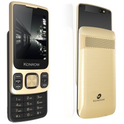 Konrow Slider - Sliding Phone - 2.4'' Screen - Dual Sim - Gold
